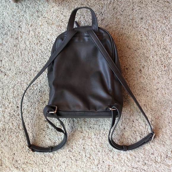 Gray Faux Leather Mini Backpack - Picture 2 of 3
